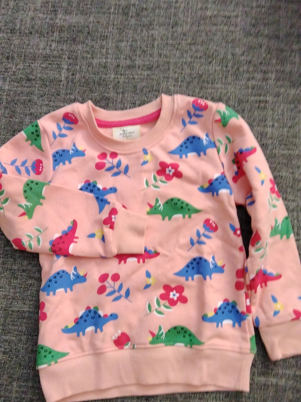 Kids Pink Dinosaur Print Pajama Top